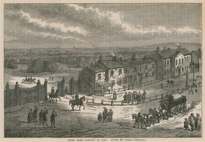 Hyde Park Corner en 1750 de English School