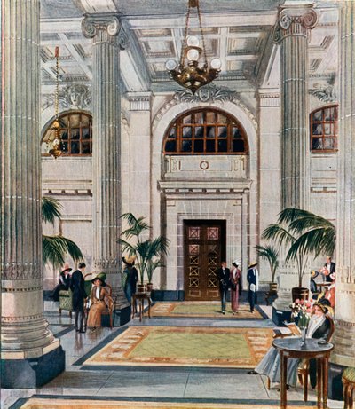 Sala hipóstila del Nuevo Midland Adelphi Hotel, Liverpool de English School