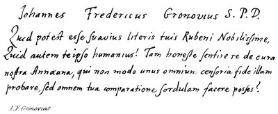 I F Gronovius de English School