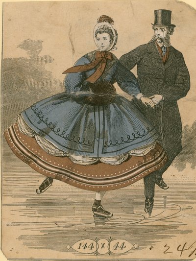 Pareja patinando sobre hielo de English School