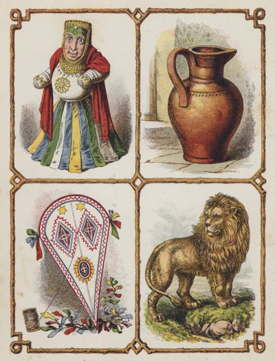 Ídolo, Jarra, Cometa, León (litografía en color) de English School