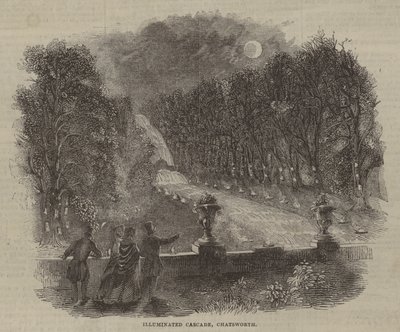 Cascada iluminada, Chatsworth de English School