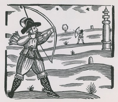 Ilustración que muestra tiro con arco de English School