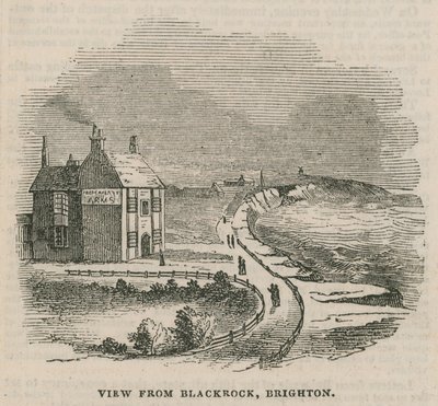 Ilustración que representa el deslizamiento de tierras en Brighton de English School