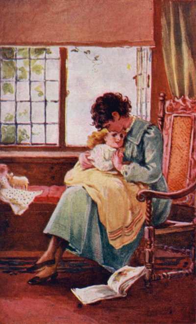 Ilustración para A World of Girls de L T Meade (litografia en color) de English School