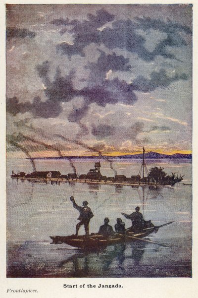 Ilustración para Ochocientas leguas en el Amazonas (litografia en color) de English School