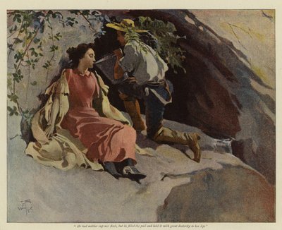 Ilustración de Jack and Jill of the Sierras, de Bret Harte (litografía en color) de English School