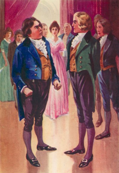 Ilustración para John Halifax Gentleman por Dinah Maria Mulock (litografía en color) de English School