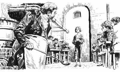 Ilustración para Oliver Twist de Charles Dickens de English School