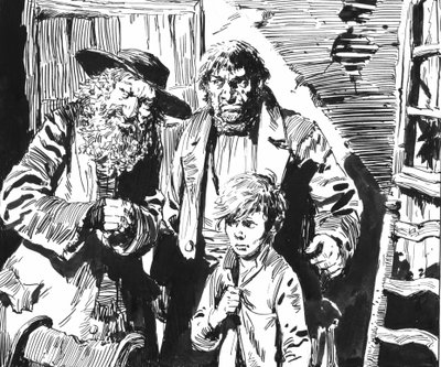 Ilustración para Oliver Twist de Charles Dickens de English School