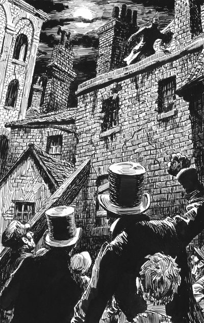 Ilustración para Oliver Twist de Charles Dickens de English School