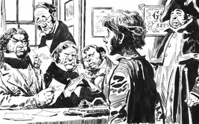 Ilustración para Oliver Twist de Charles Dickens de English School