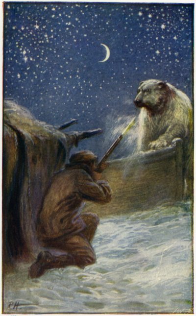 Ilustración para Peter The Whaler de William H G Kingston (litografía en color) de English School