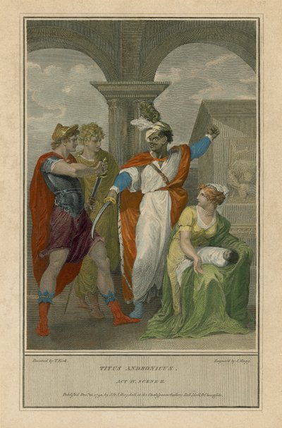 Ilustración para Tito Andrónico de Shakespeare, Acto IV, Escena 2 de English School