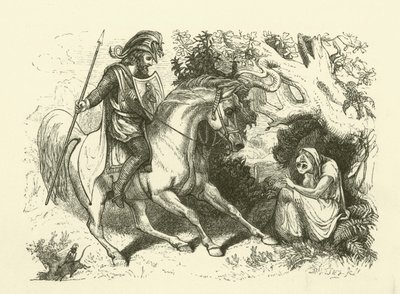 Ilustración de La historia de Sir Thomas Thumb (grabado) de English School
