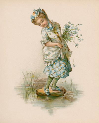 Ilustración de El lenguaje de las flores (cromolito) de English School