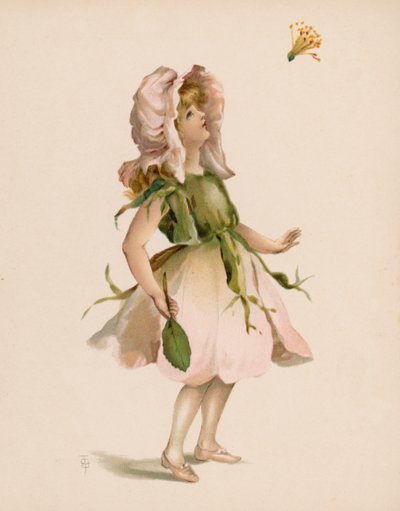 Ilustración de El lenguaje de las flores (cromolito) de English School