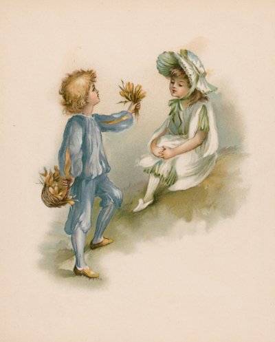 Ilustración para El lenguaje de las flores (cromolito) de English School