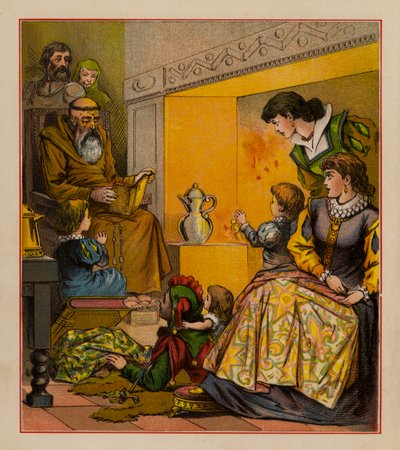 Ilustración para The Merry Ballads of the Olden Time, c 1880 (litografia en color) de English School