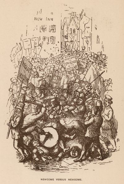 Ilustración para The Newcomes de Thackeray de English School