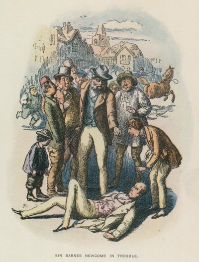 Ilustración de The Newcomes de Thackeray (litografía) de English School