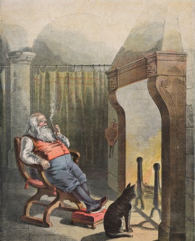 Ilustración para La noche antes de Navidad (cromolito) de English School