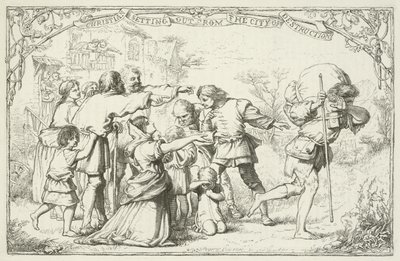 Ilustración para El progreso del peregrino de John Bunyan de English School