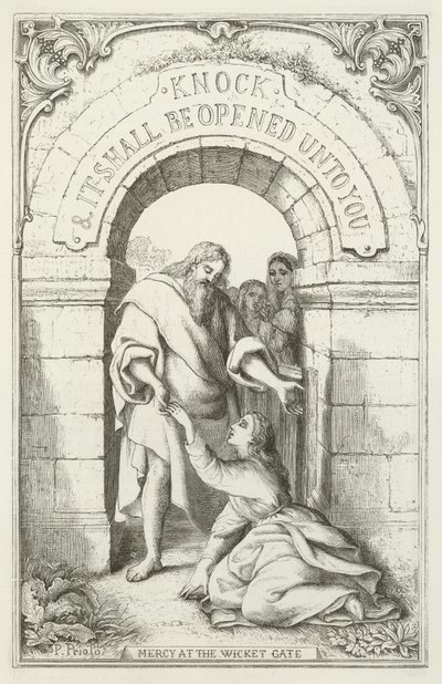 Ilustración para El progreso del peregrino de John Bunyan de English School