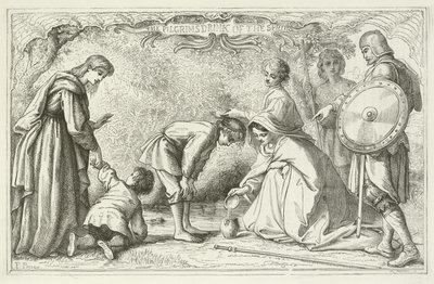 Ilustración para El progreso del peregrino de John Bunyan de English School