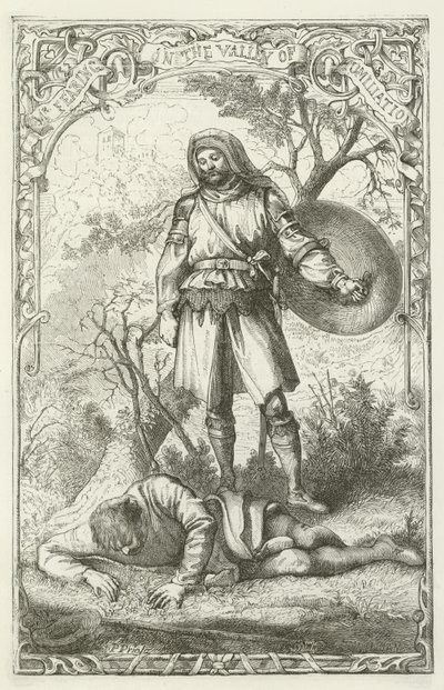 Ilustración para El progreso del peregrino de John Bunyan de English School