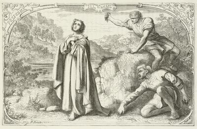 Ilustración para El progreso del peregrino de John Bunyan de English School