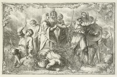 Ilustración para El progreso del peregrino de John Bunyan de English School