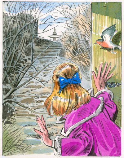 Ilustración para El jardín secreto (gouache sobre papel) de English School