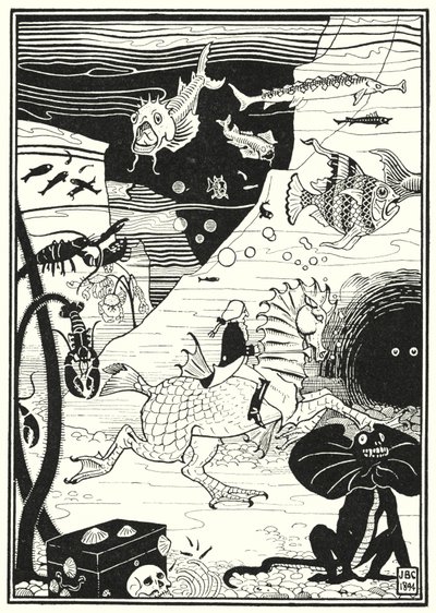 Ilustración para Las Aventuras del Barón Munchausen (grabado) de English School