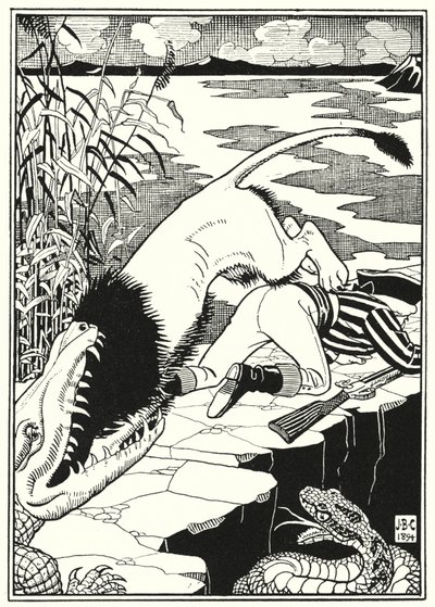 Ilustración para Las Aventuras del Barón Munchausen (grabado) de English School