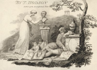 Ilustración de un libro de Thomas Hodson, autor del Tutor consumado (grabado) de English School