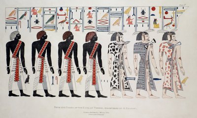 Ilustración de las Tumbas de los Reyes en Tebas, Descubiertas por G. Belzoni, impresión publicada en 1820 de English School