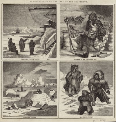 Ilustraciones de la vida de los esquimales de English School