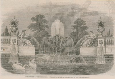 Mejoras del Serpentine - Fuente en construcción en el Jardín Italiano de English School