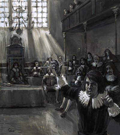 En el Parlamento, Oliver Cromwell habló por los 