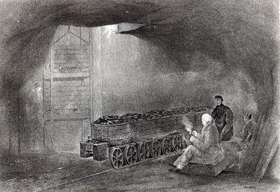 En la mina de carbón, ilustración de 