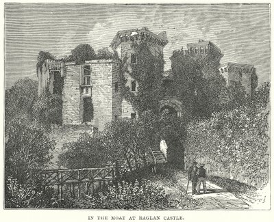 En el foso del castillo de Raglan (grabado) de English School