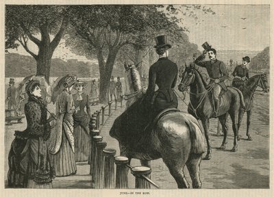 En la fila; Rotten Row, Hyde Park, Londres de English School