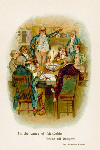 En la causa de la amistad, desafía todos los peligros. Los Papeles Póstumos del Club Pickwick de English School