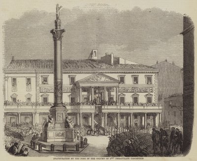 Inauguración por el Papa de la Columna de la Inmaculada Concepción (grabado) de English School