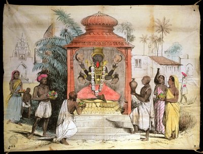 India, Figura y adoración de Kali, c.1850 de English School