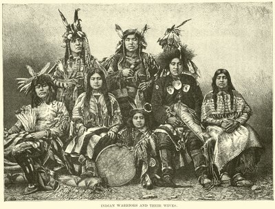 Guerreros indios y sus esposas de English School