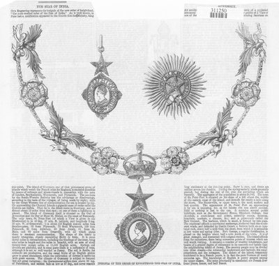 Insignia de la Orden de Caballería La Estrella de la India, de The Illustrated London News de English School