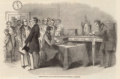Sala de instrumentos de la Compañía de Telégrafos Submarinos en Cornhill de English School