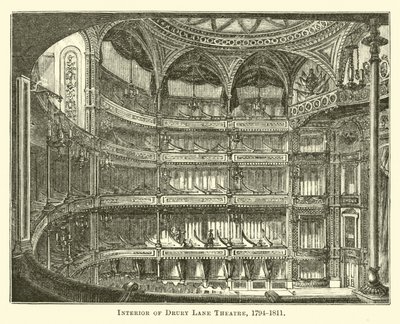 Interior del Teatro Drury Lane, 1794-1811 de English School